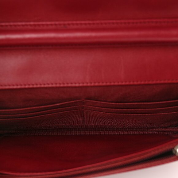 Chanel Calfskin Double Stitch Hamptons Wallet On Chain WOC Crossbody Red - Picture 5 of 10